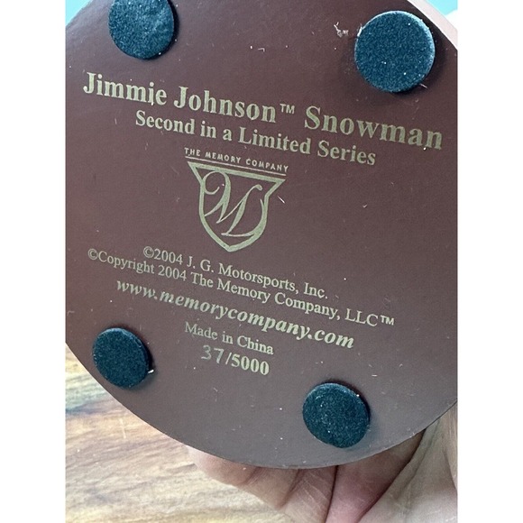 Jimmy Johnson #48 NASCAR Snowman Snowglobe NOS 2004 #37/5000 The‎ Memory Co. - Picture 4 of 6